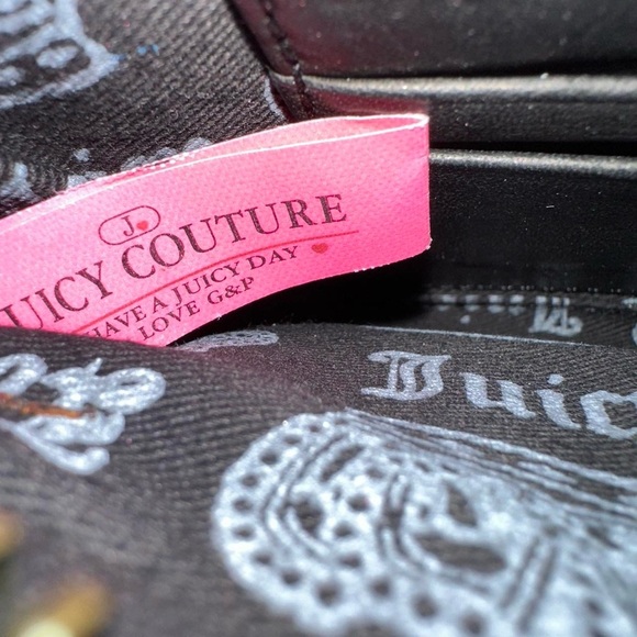Juicy Couture Vintage Black Leather Wristlet Y2K - Picture 6 of 8